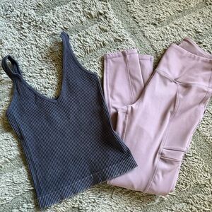 Aura Cropped Tank + Move Theory Leggings Bundle (XS-S)